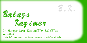 balazs kazimer business card